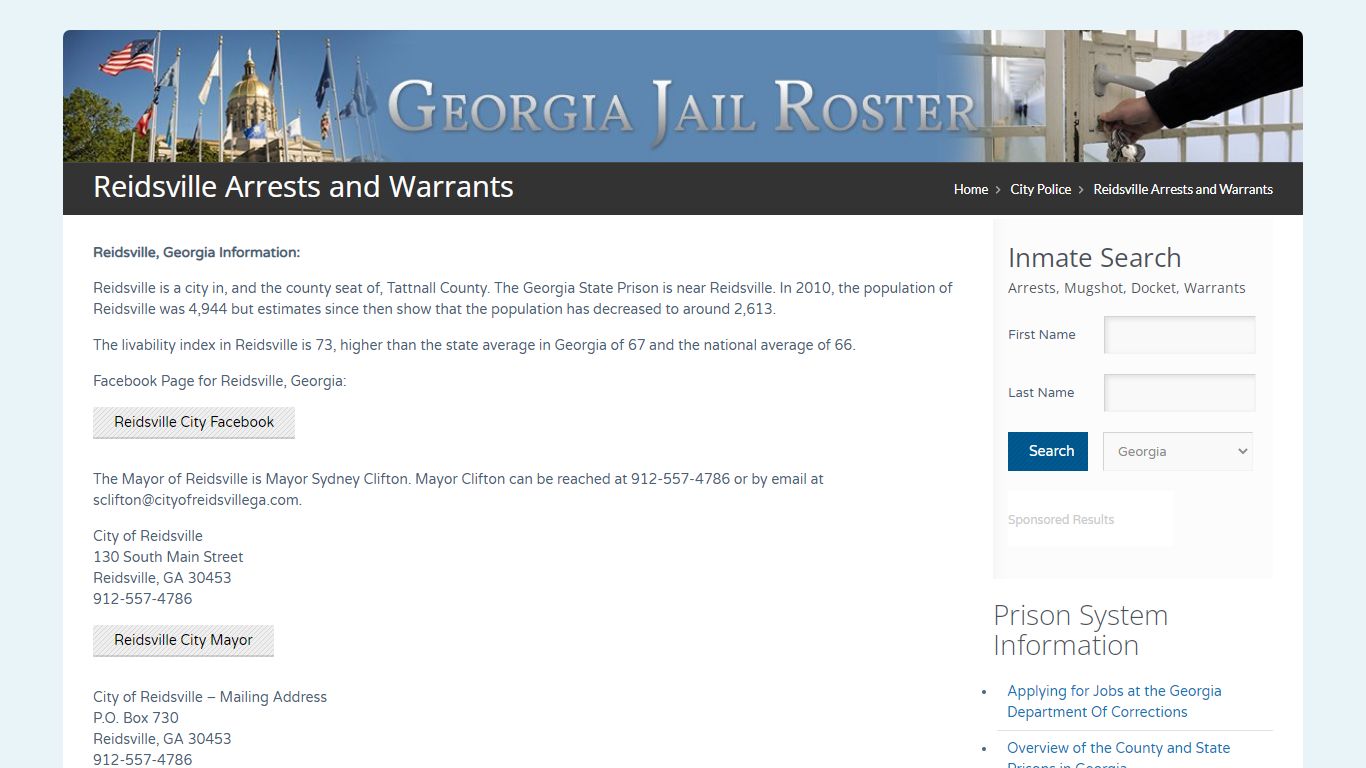 Reidsville Arrests and Warrants | Georgia Jail Inmate Search