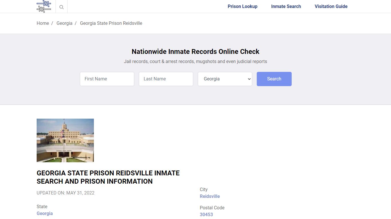 Georgia State Prison Reidsville Inmate Search, Visitation ...