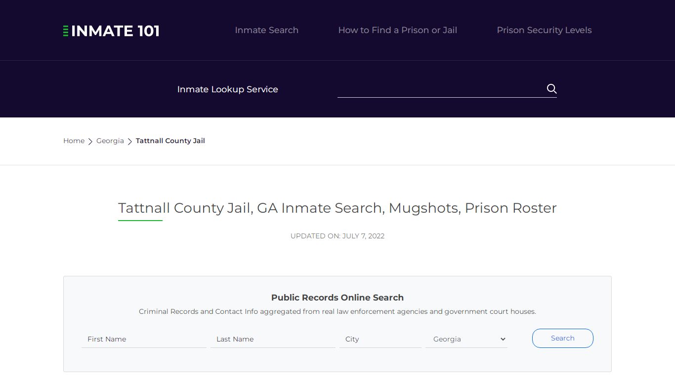 Tattnall County Jail, GA Inmate Search, Mugshots, Prison ...